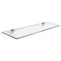 Tulup Glazen Wandrek - 90x13 cm - Elegante En Ruime Glasplank Met Verchroomde Houders - 6 Mm Gehard Floatglas - Ideaal Als Functionele Keukenplank Of Luxe Badkamerplank - Transparant
