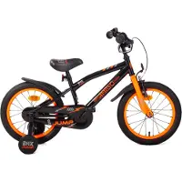 AMIGO Spiel + Freizeit GmbH AMIGO kinderfiets, jongensmodel, BMX jump, 16 inch (25,5 cm), jongensmodel, achteruitfietsrem, zwart/neon oranje