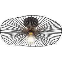 LINDBY Plafondlamp Ruota, dimbaar, zwart, Woon-/ Eetkamer, metaal, Vintage, plafondlamp