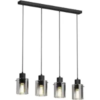 LINDBY Hanglampe , Kourtney, dimbare, Zwart, Woonkamer, Glas, Modern