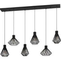 Eglo 390126 Basidano Hanglamp Staal Zwart - 6 x E27