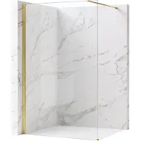 REA Flexi Transparent - Douchewand - Gouden - 130 Gehard Glas 8 mm (Transparant) - 120X130X195cm