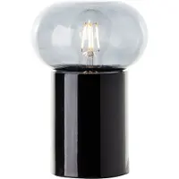 Brilliant Zwarte tafellamp Knut met smoke glas
