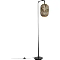 QAZQA Oosterse vloerlamp bamboe met zwart - Yvonne