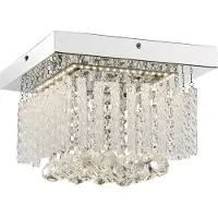 Globo Lighting Vierkante plafondlamp chroom kristalhangers Mathilda