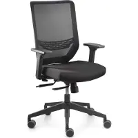 Dauphin bureaustoel to-sync work mesh, met armleuningen, synchroonmechanisme, gestoffeerde comfortzitting, gazen rugleuning, zwart/zwart