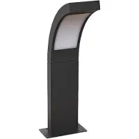 LUCANDE Sokkellamp buiten Juvia, zwart, Aluminium, Modern, LED buitenlamp