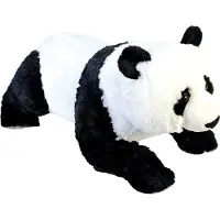 Ginza.se grote knuffel panda liggend - zwart/wit - 76 cm - Dieren knuffels