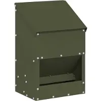 vidaXL Kippenvoerbak Olijf Groen 21 x 16 x 33 cm Koudgewalst Staal