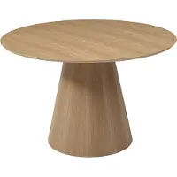 Vente-unique Ronde eettafel 4 plaatsen met eikenfineer - Licht naturel - ANTALIZA