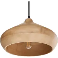 Beliani RAWI - Hanglamp - Lichtbruin - Mangohout
