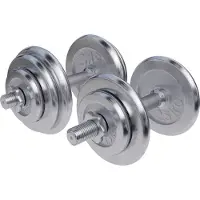 Gorilla Sports Dumbellset 20 kg + 2 x 5 kg Chroom - Schroefsluiting 30 mm