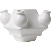 Heinen Delfts Blauw Tulpenvaas Stapelgekte - Wit mat - midden - 10 cm