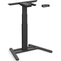 Worktrainer - OneLeg Zit Sta Bureau - Hoogte 59-125 cm - Breedte 75 cm - Elektrisch Frame - In Hoogte Verstelbaar Bureau Onderstel - Zwart - Met Geheugenfunctie