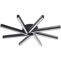 LUCANDE Plafondlamp , Tjado, dimbare, Zwart, Woonkamer, Metaal, Modern