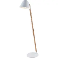 LINDBY Vloerlamp Tetja, hout licht, Woon-/ Eetkamer, metaal, Scandinavisch, vloerlamp