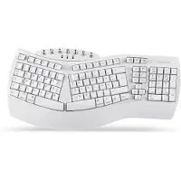 Perixx PERIBOARD-612W: Ergonomisch toetsenbord, dual-modus (draadloos/Bluetooth), geschikt voor Windows/Mac, wit