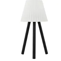 LINDBY LED buiten tafellamp Jaimy, oplaadbare batterij, zwart, metaal Jaimy , dimbaar, zwart, Kunststof