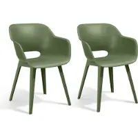 Keter Akola Tuinstoelen - 2 stuks -56,5x55x80cm - Olijf Groen