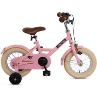 Nogan Dutchy Kinderfiets 12 Inch - Met Zijwieltjes - Verstelbaar Stuur & Zadel - Terugtraprem & V-Brake - Glans Roze