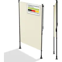 Juskys Verticaal Balkonscherm 120x310 cm - Beige – Waterafstotende en in hoogte verstelbare zon- en privacybescherming