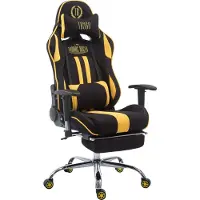 CLP Racing bureaustoel Limit V2, gestoffeerd, met voetsteun, zwart/geel