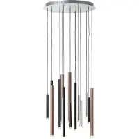 Home24 G93730/20 Cembalo Pendel Aluminium/Zwart/Bruin/Koffie - 70W/7000LM/3000K