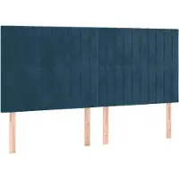vidaXL Hoofdbord donkerblauw 180x5x118/128 cm fluweel