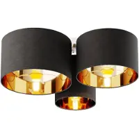 LINDBY Plafondlamp , Laurenz, dimbare, Grijs, Woonkamer, Stof, Modern