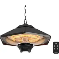 Auronic Terrasverwarmer - Infrarood Verwarming - Hangend - 20m2 - Elektrisch - 2000W - Afstandsbediening - 3 Standen - Zwart