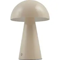 LINDBY LED-tafellamp Nevijo, dimbaar, crème / amber, Woon-/ Eetkamer, metaal, Modern, LED tafellamp