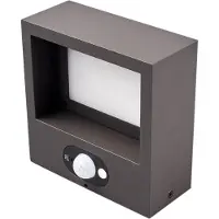 LUCANDE LED wandlamp op zonne-energie Mahra, antraciet, metaal, sensor Mahra, alu / grijs / zink, Aluminium, Modern, solar buitenlamp