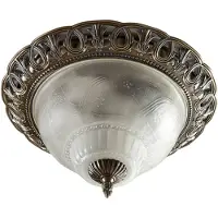 LINDBY Plafondlamp Anni, dimbaar, brons / oud-messing, Woon-/ Eetkamer, Glas, Antiek, plafondlamp
