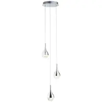 Brilliant Pendelarmatuur Frizzante | elegante hanglamp | 3 lichtpunten | metaal/glas | chroom | in hoogte verstelbaar | dimbaar | 16 W