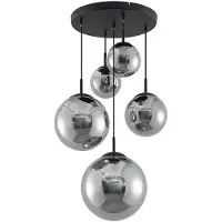LINDBY Hanglampe , Teeja, dimbare, Grijs, Woonkamer, Glas, Vintage / Retro