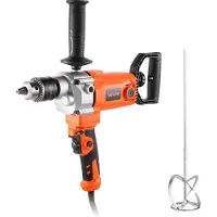 Vevor Elektrische boormachine 15,89 mm 1200 W met mixer Boormixerset 750 tpm 3,2 A Mengboormachine met D-handgreep voor boren en mengen Handbetonmixer voor cementtoevoer