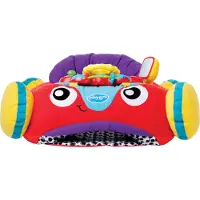 Playgro Comfy Car - Babyzitje met Activiteiten - Pluchen Zitkussen Auto met Stuur, Licht en Muziek - Interactief Babyspeelgoed - Kraamcadeau & Babyshower Cadeau - Vanaf 6 Maanden - 52 x 57 cm