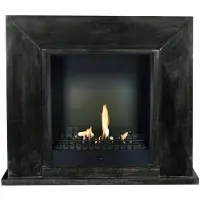 Xaralyn Ethanolhaard - Nero BCL-SBP - Zwart gepolijst natuursteen - 3 kW verwarmingscapaciteit - Inclusief schoorsteenmantel met ingebouwde haard - Decoratieve haard