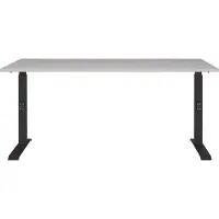 Germania Hoogteverstelbaar Zit-sta-bureau Metaal, spaanplaat Kasjmier, zwart C-Voet 1,600 x 800 x 910 mm