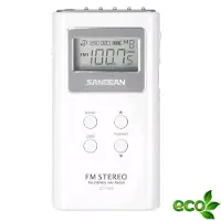 Sangean Pocket 120 - DT-120 - Zakradio, AM/FM, batterijen - Wit
