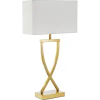 TecTake Tafellamp Avina – 27 x 12 cm - Wit met Goud