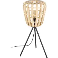 Eglo 390154 Montezuelo Tafellamp Staal Zwart/Hout Natuur - 1 x E27