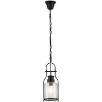 LINDBY Hanglamp Rozalie, dimbaar, zwart, Hal, metaal, Vintage, hanglamp