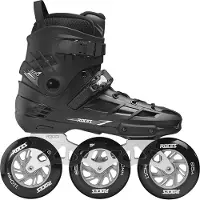 Roces Ego TIF 3x110 Skeelers Volwassenen – 3 Wielen 110mm – Speed Skates / Inline Skates – Zwart Zilver – Maat 41