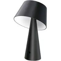 LINDBY LED-tafellamp op zonne-energie Lirinor zwart kunststof 13 cm , dimbaar, zwart, Kunststof, Modern, Solar buitenverlichting