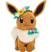 Jazwares Pokemon Lente Eevee met Bloemenkrans Pluche Knuffel 20cm