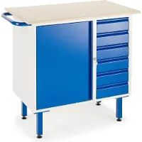 ROLLCART Werkbank met kast, 6 schuifladen en verstelbare poten