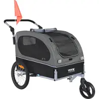 Vevor Hondenkar 40 kg 2 in 1 Fietskar Koolstofstaal + 600D Oxford-stof + PP Opvouwbaar 1470 x 720 x 780 mm als aanhanger 1530 x 720 x 825 mm als kinderwagen Hondenbuggy Joggerkar