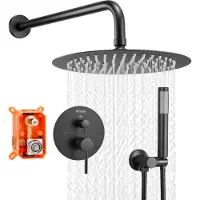 Vevor Douchekraan Regendouchesysteem voor Badkamer Douchesysteem met 203 mm Ronde Regendouchekop &amp; Handdouche