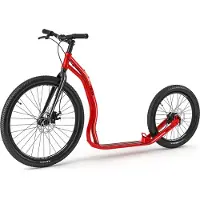 Yedoo Trexx Disc, een aluminium steps/hondenscooter - geschikt voor volwassenen en tieners, tot 150 kg, met luchtbanden 26/20, schijfremmen en een verstelbaar stuur. Kleur: rood